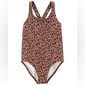 Carter's Tan Leopard Print One Piece Swimsuit
